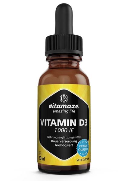 Vitamaze Vitamin D3 Tropfen 1.000 IE hochdosiert & vegetarisch