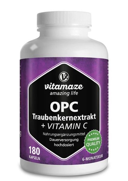 Vitamaze OPC Traubenkernextrakt hochdosiert + Vitamin C