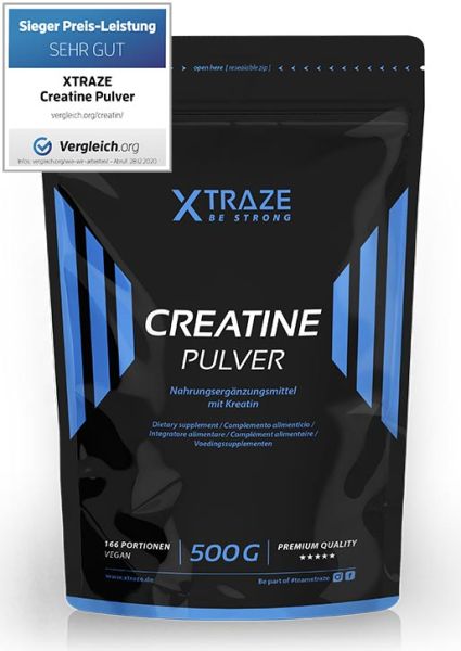 XTRAZE Kreatin Creatine Monohydrat Pulver vegan
