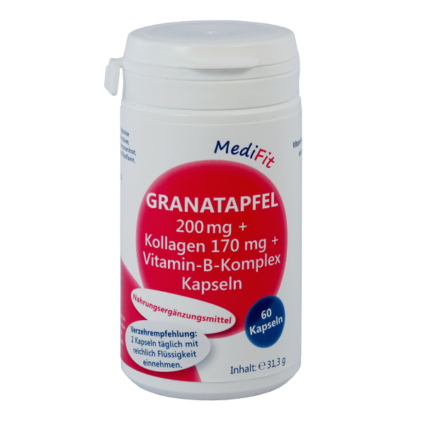 Granatapfel 200 mg + Kollagen + Vitamin-B-Komplex Kapseln