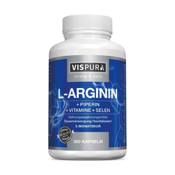 Vispura - L-Arginin hochdosiert + Piperin + Vitamine + Selen